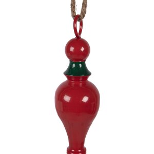 Clayre & Eef kerstdecoratie hanger metaal rood-groen...