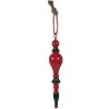 Clayre & Eef kerstdecoratie hanger metaal rood-groen Ø 8x41 cm