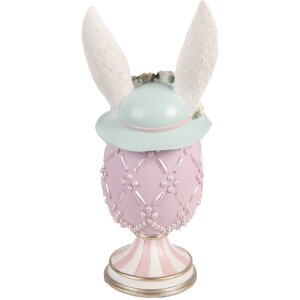 Clayre & Eef Kerstdecoratie Ei Paars-Wit Ø 13x30 cm