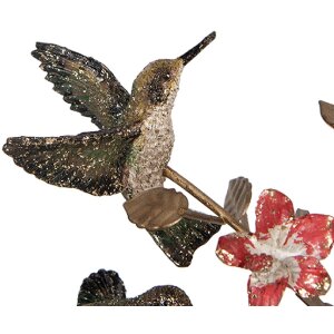 Clayre & Eef kandelaar Vögel goud rood 27x17x38 cm