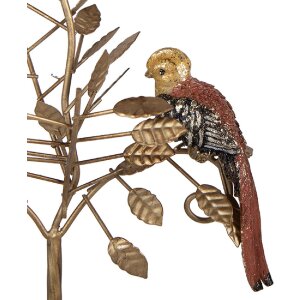 Clayre & Eef kandelaar Vögel goud-oranje 26x16x36 cm