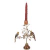 Clayre & Eef kandelaar Vögel goud-oranje 26x16x36 cm