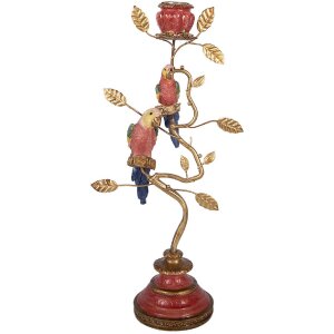 Clayre & Eef Kandelaar Vögel in Rood en Goud...