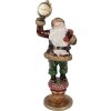 Clayre & Eef kerstman-figuur met klok rood goud 15x13x39 cm