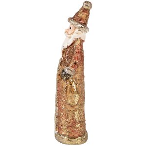 Clayre & Eef kerstman-figuur rood-goud 4x3x12 cm