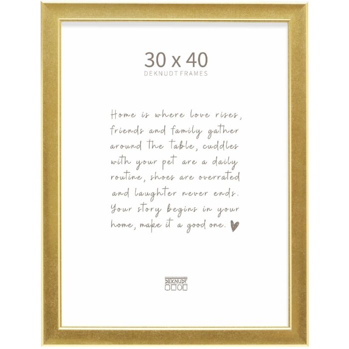 Deknudt S244 goud 30x40 cm fotolijst met gekeelde rand en houtlook