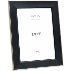 Deknudt S244 fotolijst zwart met zilveren rand 10x15 cm