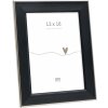Deknudt Decoratieve Foto-Lijst S244 Zwart met Zilveren Rand 13x18 cm
