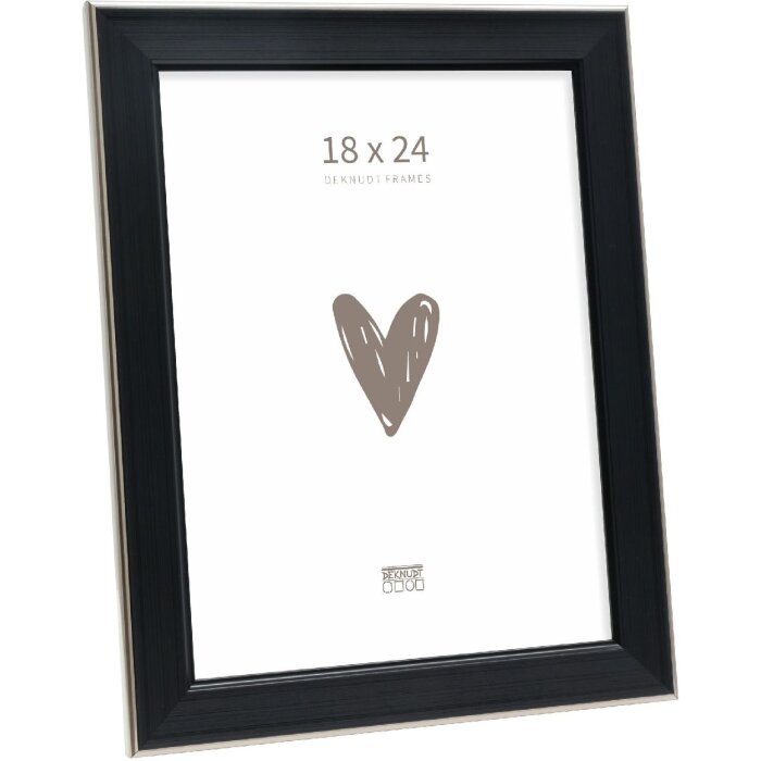 Deknudt Fotolijst S244 zwart met zilveren rand 18x24 cm