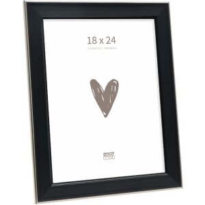 Deknudt Fotolijst S244 zwart met zilveren rand 18x24 cm