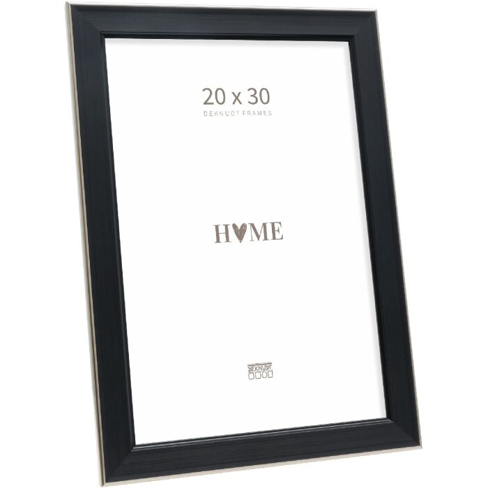 Deknudt fotolijst S244 zwart met zilveren rand 20x30 cm