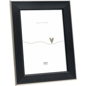 Deknudt Fotolijst S244 zwart met zilveren rand 21x29,7 cm