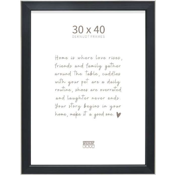 Deknudt S244 fotolijst zwart met zilveren rand 30x40 cm