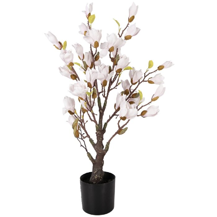 Clayre & Eef magnoliënboom kerstdecoratie 75 cm roze bruin