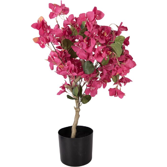 Clayre & Eef kerstdecoratie Bougainvillea-boom 90 cm roze bloemen groen blad