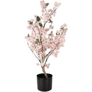 Clayre & Eef Kerstblomboom 30x30x90 cm, roze en bruin