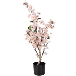 Clayre & Eef Kerstblomboom 30x30x90 cm, roze en bruin