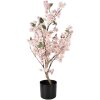 Clayre & Eef Kerstblomboom 30x30x90 cm, roze en bruin