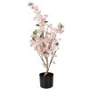 Clayre & Eef Kerstblomboom 30x30x90 cm, roze en bruin
