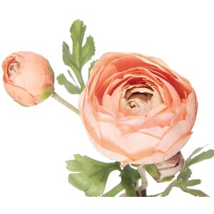 Clayre & Eef kunstbloem ranonkel oranje-groen 6x10x52 cm