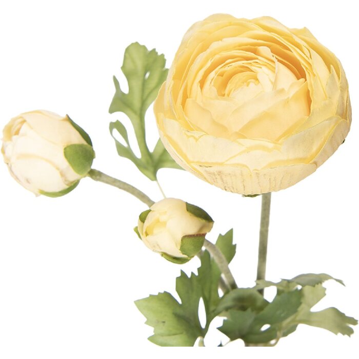 Clayre & Eef Kunstbloem Ranonkel 6x10x52 cm Geel-Groen