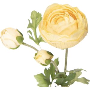 Clayre & Eef Kunstbloem Ranonkel 6x10x52 cm Geel-Groen