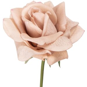 Clayre & Eef kunstbloem roos beige-groen 10x10x35 cm