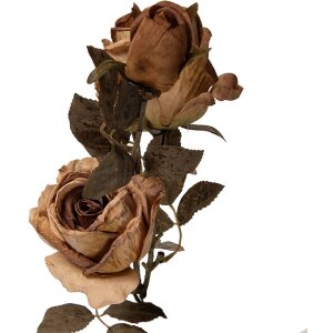 Clayre & Eef kerstdecoratie tak met bloemen beige-groen 12x12x70 cm