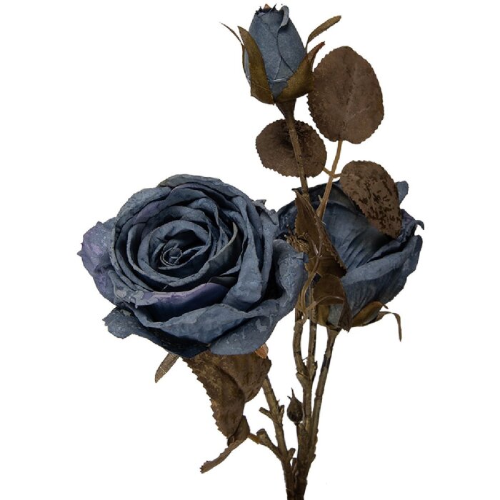 Clayre & Eef kerstdecoratie tak met bloemen blauw-groen 12x12x70 cm