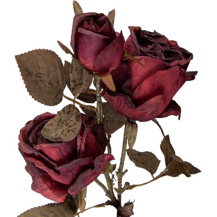 Clayre & Eef Kerstdecoratie Zweig met Blumen rood-groen 12x12x70 cm