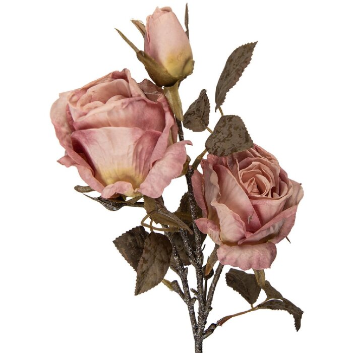 Clayre & Eef kerstdecoratie tak met bloemen roze groen 12x12x70 cm