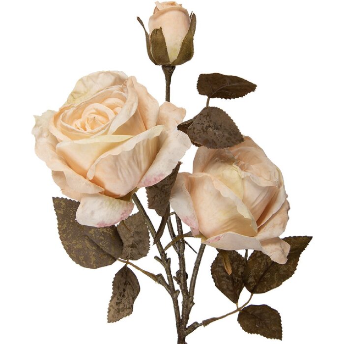 Clayre & Eef Kerstdecoratie Tak met Bloemen 12x12x70 cm wit en groen