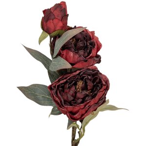 Clayre & Eef kerstdecoratie tak met bloemen 16x16x72 cm, rood en groen