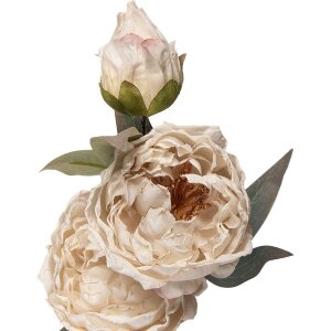 Clayre & Eef decoratieve tak met bloemen wit-groen 16x16x72 cm