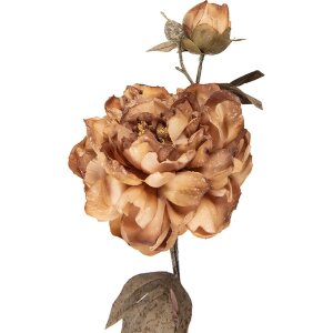 Clayre & Eef decoratief takje met bloemen bruin-groen...