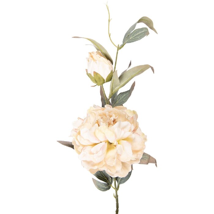 Clayre & Eef kerstdecoratie tak met bloemen beige en groen 14x14x78 cm