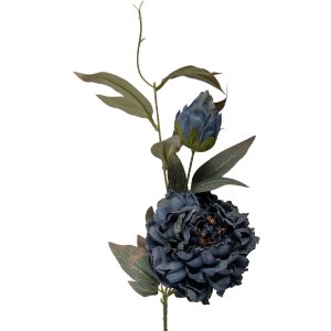 Clayre & Eef kerstdecoratie tak met bloemen blauw-groen 14x14x78 cm