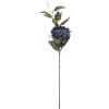 Clayre & Eef kerstdecoratie tak met bloemen blauw-groen 14x14x78 cm