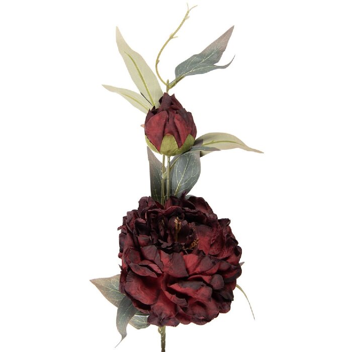 Clayre & Eef Kerstdecoratie Tak met Bloemen Rood en Groen 14x14x78 cm