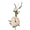 Clayre & Eef kerstdecoratie blad met bloemen wit en groen 14x14x78 cm