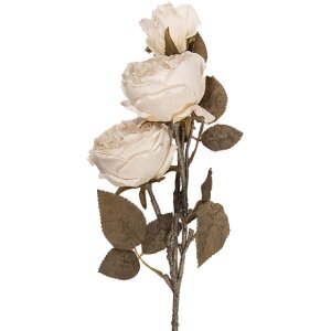 Clayre & Eef kerstdecoratie tak met bloemen wit-groen 12x15x70 cm