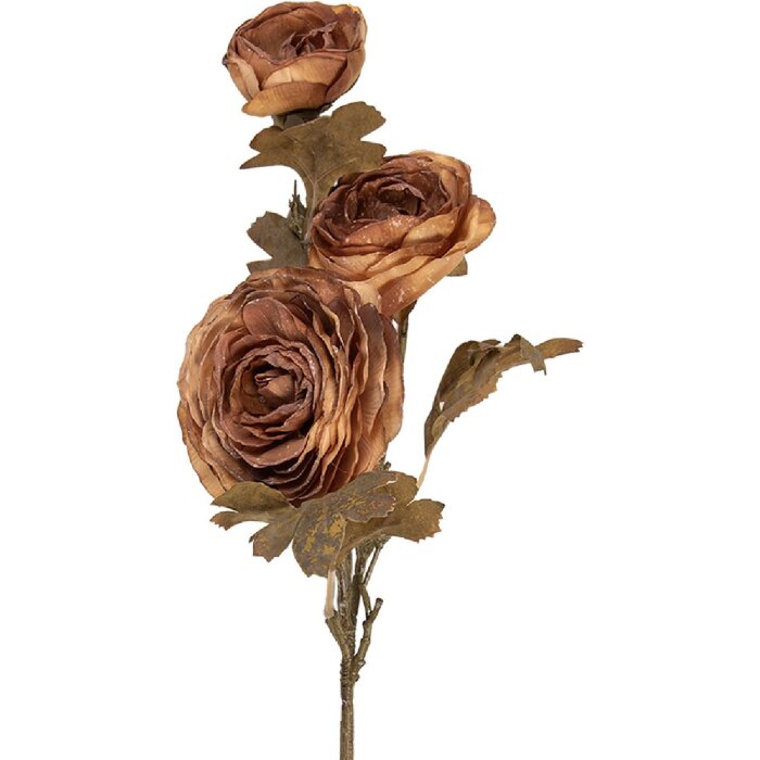 Clayre & Eef kerstdecoratie tak met bloemen bruin groen 10x12x70 cm