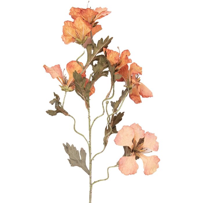 Clayre & Eef kerstdecoratie tak met bloemen oranje groen 8x20x82 cm