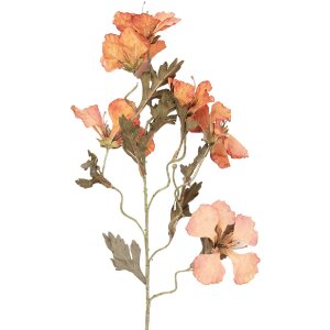 Clayre & Eef kerstdecoratie tak met bloemen oranje groen 8x20x82 cm