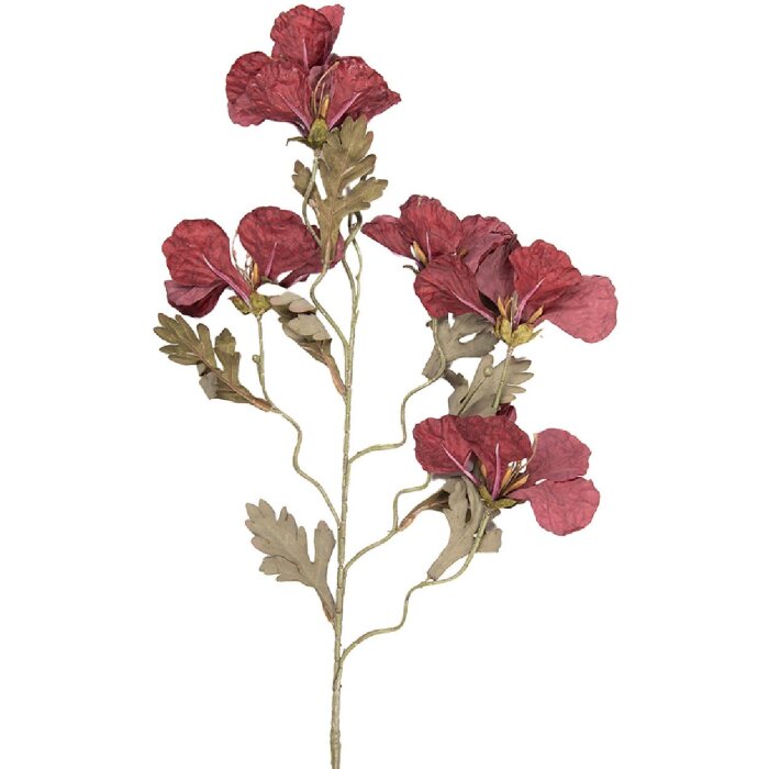 Clayre & Eef Kerstdecoratie Tak met Bloemen Rood-Groen 8x21x82 cm