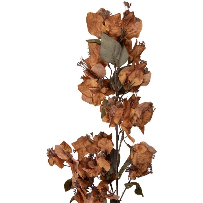 Clayre & Eef kerstdecoratie tak met bloemen bruin-groen 10x15x101 cm