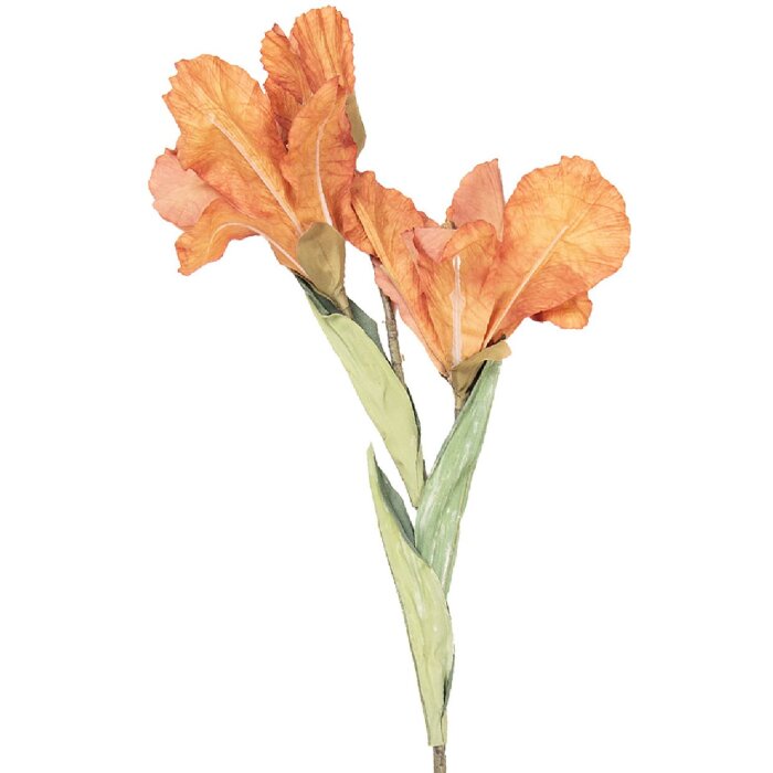 Clayre & Eef 5PL0256O Dekozweig mit Blumen orange grün 85 cm