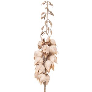 Clayre & Eef kerstdecoratie tak met bloemen beige-bruin 12x12x100 cm
