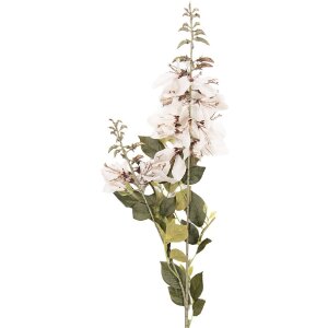 Clayre & Eef Kerstdecoratie Tak met Bloemen wit-groen 10x13x100 cm