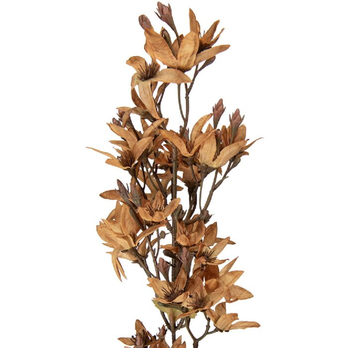 Clayre & Eef Kerstdecoratie Tak met Bloemen, bruin-groen, 10x10x95 cm